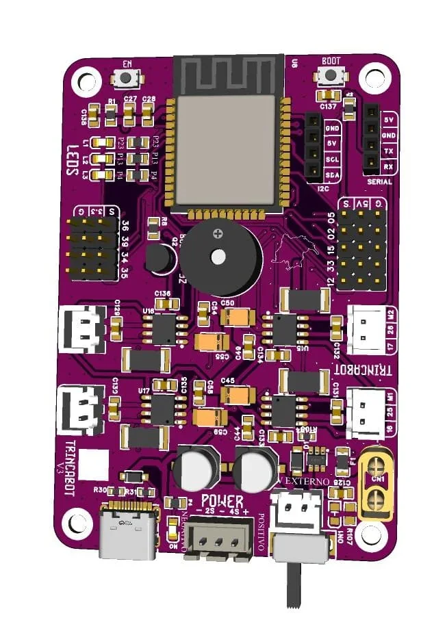 Tarjeta electrónica TRINCABOT basada en ESP32